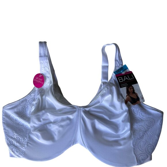 Bali Womens White Underwire Minimizer Bra 42DDD Adjustable Straps Style DF1004 - Picture 9 of 16